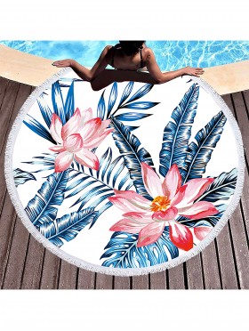 Flower Round Beach Towel